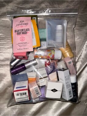 Sephora Mixed Skincare & Beauty Sample Set — Pink, Blue, White, Green, Gold